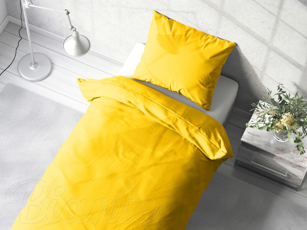 Bavlnené jednofarebné posteľné obliečky Moni MO-001 Žlté - detail 1 - Biante.sk