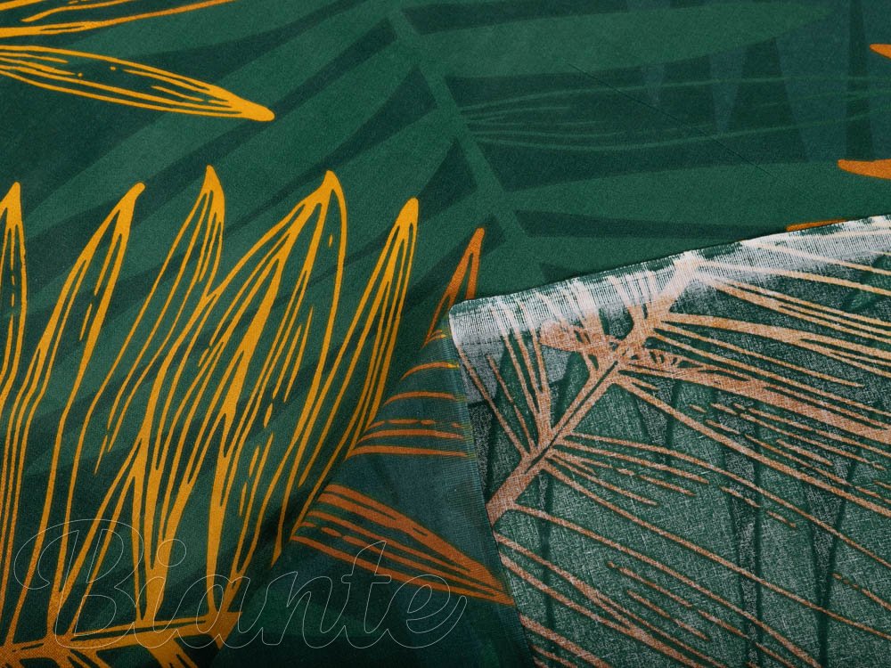 Bavlněná látka/plátno Sandra SA-433 Velké palmové listy na tmavě zeleném - šířka 160 cm - detail 4 - Biante.cz