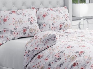 Bavlnené posteľné obliečky Sandra SA-179 Ružové lapače a ruže - Biante.sk