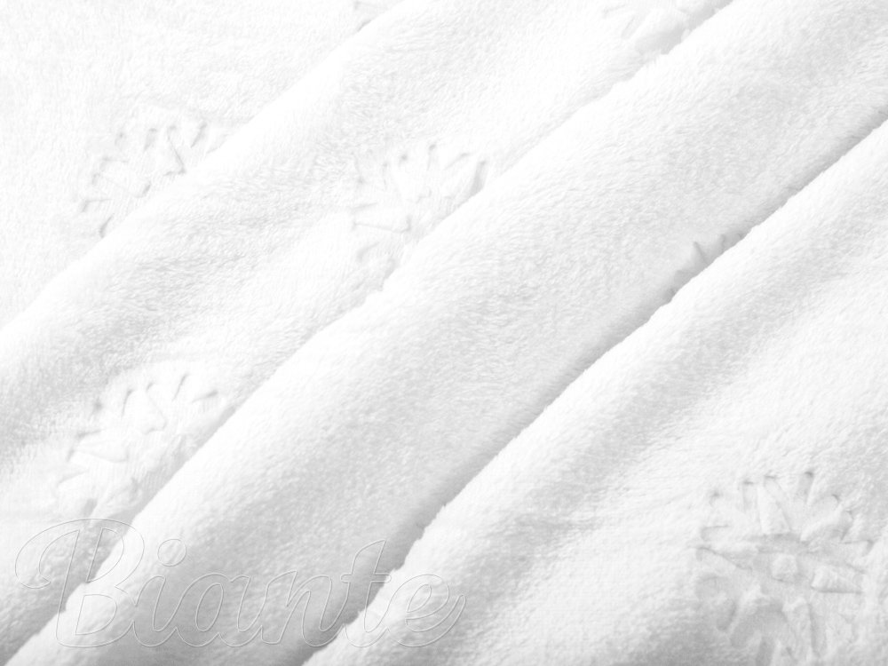 Mikroplyšová látka MIP-011 Snehové vločky - snehovo biela - šírka 150 cm - detail 5 - Biante.sk
