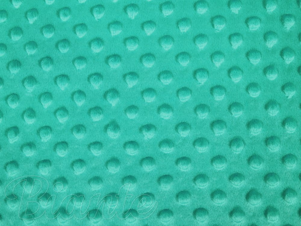 Detská látka Minky 3D bodky MKP-047 Tyrkysovo zelená - šírka 150 cm - detail 6 - Biante.sk