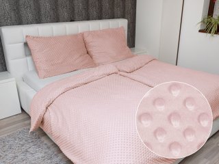 Hrejivé posteľné obliečky Minky 3D bodky MKP-032 Púdrovo ružové - Biante.sk