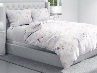Bavlnené posteľné obliečky Sandra SA-290 Farebné lučne kvety na bielom - detail 1 - Biante.sk