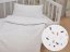 Detské bavlnené posteľné obliečky do postieľky Sandra SA-396 Hnedo-béžové konfety na bielom - Biante.sk