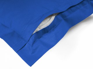 Bavlnená obliečka na vankúš s lemom Moni MOD-503 Modrá - detail zapínania na zadnej strane - Biante.sk