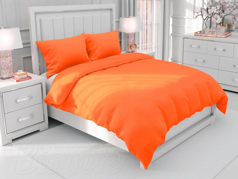 Bavlnené jednofarebné posteľné obliečky Moni MO-002 Oranžové - Biante.sk