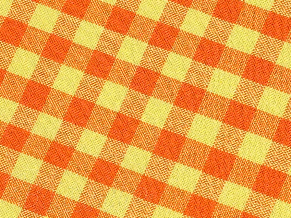 Kuchyňská bavlněná utěrka Olivia OL-006 Oranžovo-žlutá kostka malá