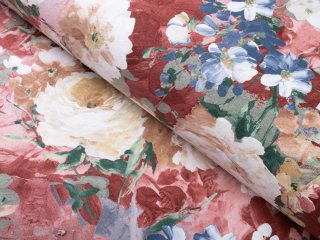 Dekoračná látka PM-054 Maľované kvety na ružovom - šírka 150 cm - Biante.sk