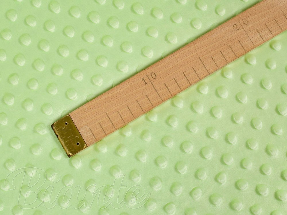 Detská látka Minky 3D bodky MKP-005 Pastelová svetlo zelená - šírka 150 cm - detail 5 - Biante.sk