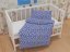 Detské bavlnené posteľné obliečky do postieľky Sandra SA-376 Biele motýliky na modrom - detail 1 - Biante.sk