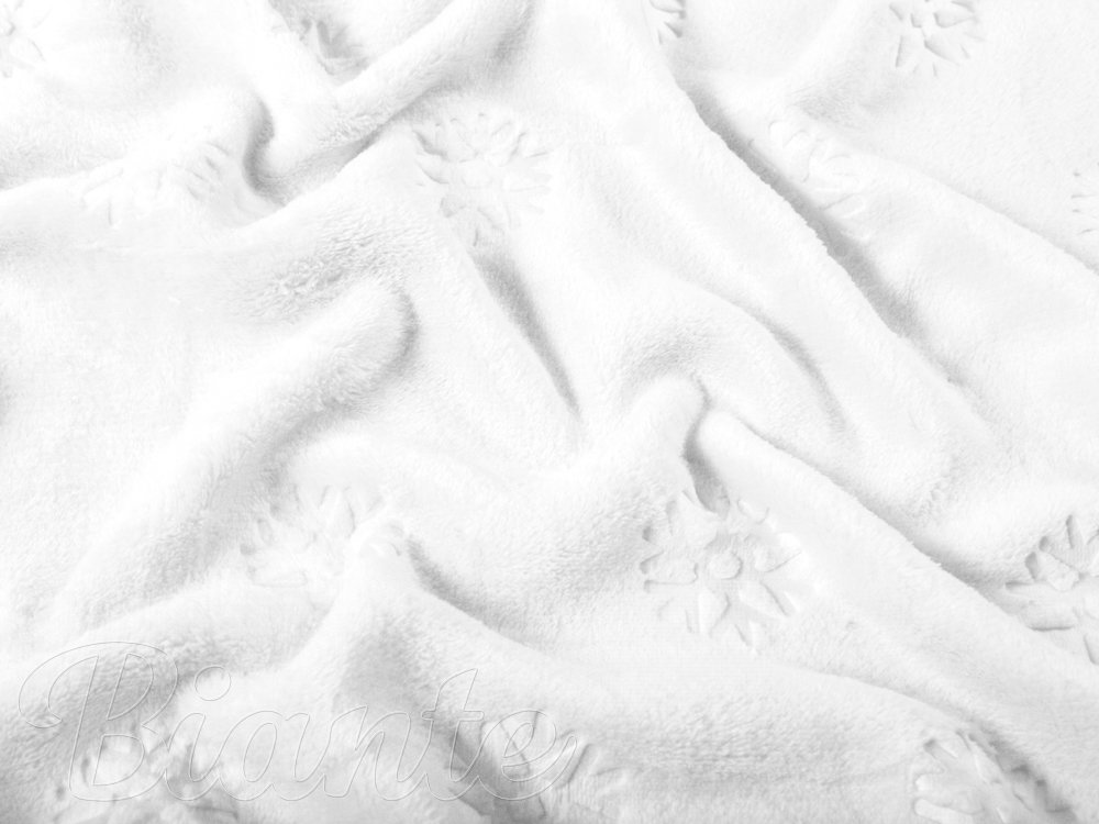 Mikroplyšová látka MIP-011 Snehové vločky - snehovo biela - šírka 150 cm - detail 4 - Biante.sk