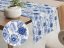 Dekoračný behúň na stôl PML-090 Modré jarné kvety na bielom - Biante.sk