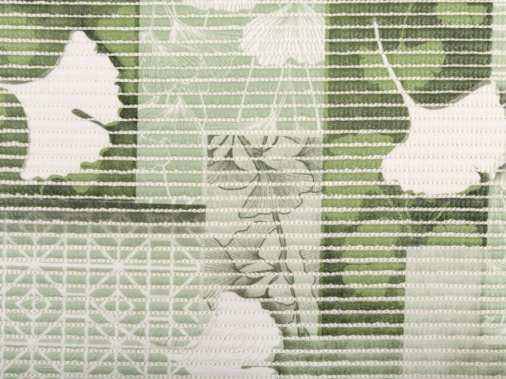 Kúpeľňová penová rohož / predložka PRO-058 Ginkgo listy na zelenom - metráž šírka 65 cm - detail 3 - Biante.sk