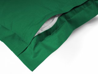 Bavlněný povlak na polštář s lemem Moni MOD-505 Zelený - detail zapínání na zadní straně - Biante.cz