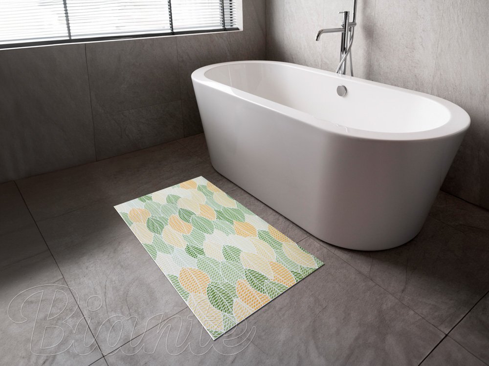 Kúpeľňová penová rohož / predložka PRO-012 Zelené listy - metráž šírka 65 cm - detail 2 - Biante.sk