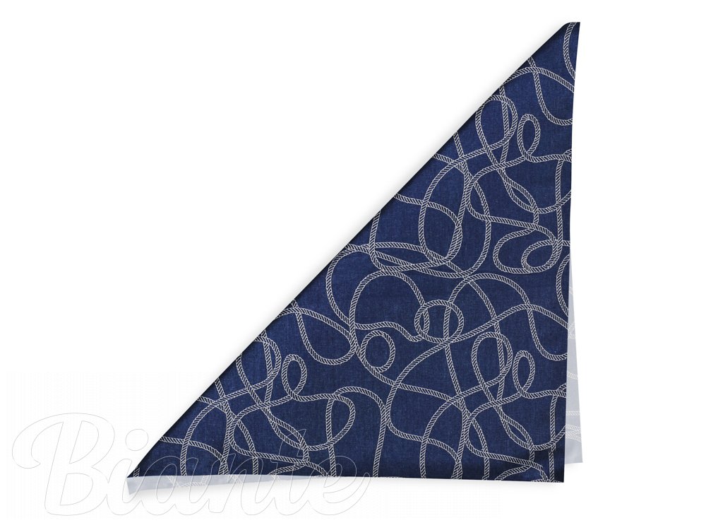 Bavlněný šátek Sandra SA-085 Provázkový ornament na modrém - detail 1 - Biante.cz
