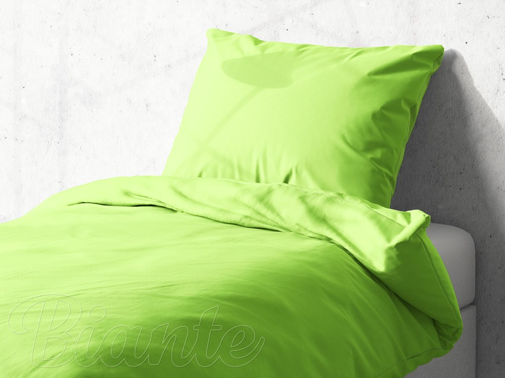 Detské bavlnené posteľné obliečky do postieľky Moni MOD-504 Hráškovo zelené - Biante.sk