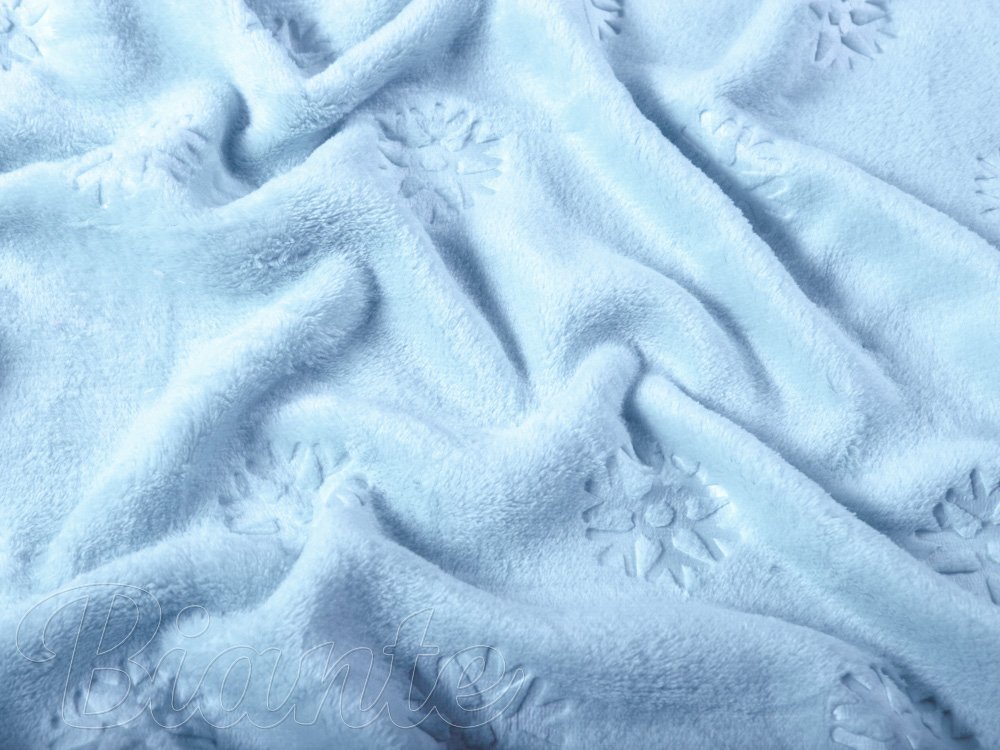 Mikroplyšová látka MIP-009 Snehové vločky - nebesky modrá - šírka 140 cm - detail 4 - Biante.sk