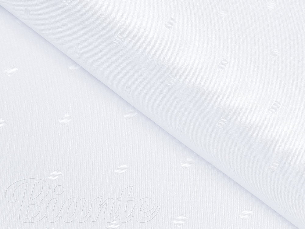 Teflónová látka na obrusy TF-039 Obdĺžničky - lesklá studená biela - šírka 160 cm - Biante.sk
