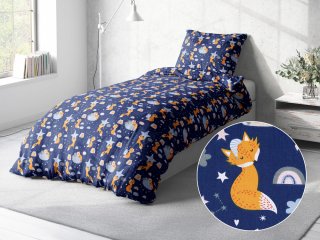 Detské bavlnené posteľné obliečky Sandra SA-281 Líšky na večernej oblohe - Biante.sk
