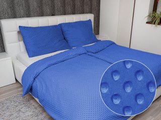Hrejivé posteľné obliečky Minky 3D bodky MKP-001 Modré - Biante.sk