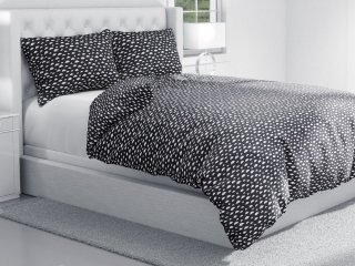 Bavlnené posteľné obliečky Sandra SA-306 Biele obláčiky na čiernom - detail 1 - Biante.sk