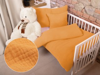 Detské mušelínové posteľné obliečky do postieľky Nature MSN-001 Horčicovo oranžové - Biante.sk
