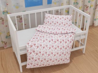 Detské bavlnené posteľné obliečky do postieľky Sandra SA-253 Červené poľné kvety - detail 1 - Biante.sk