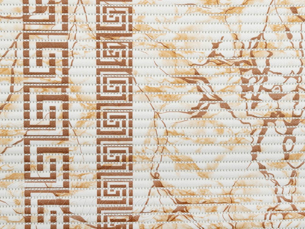 Koupelnová pěnová rohož / předložka PRO-067 Hnědý mramor s ornamenty - metráž šířka 65 cm - detail 3 - Biante.cz