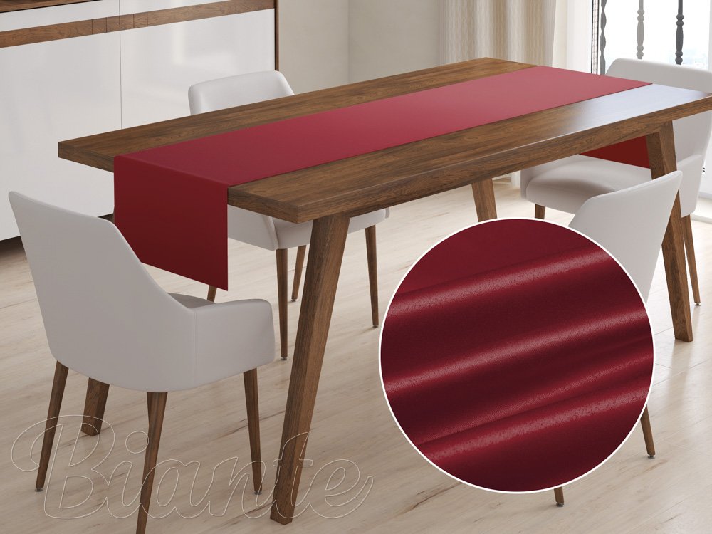 Saténový behúň na stôl polyesterový Satén LUX-036 Vínovo červený - Biante.sk
