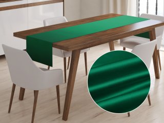 Saténový behúň na stôl polyesterový Satén LUX-012 Zelený - Biante.sk