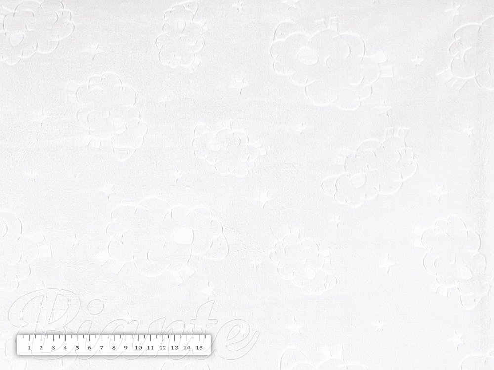Mikroplyšová látka MIP-001 Baránkovia - biela - šírka 150 cm - detail 7 - Biante.sk