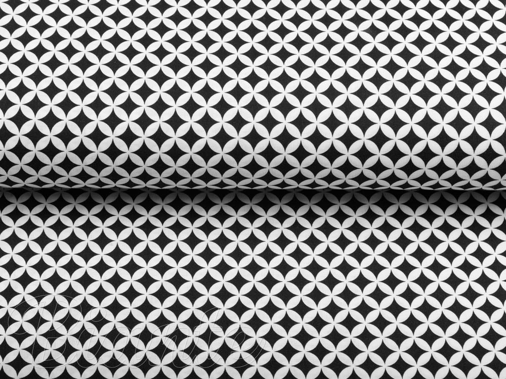 Bavlnená látka/plátno Sandra SA-307 Čierno-biele Maroko - šírka 160 cm - detail 2 - Biante.sk