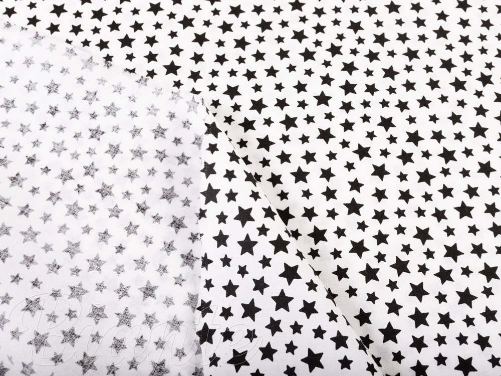 Bavlnená látka/plátno Sandra SA-310 Čierne hviezdičky na bielom - šírka 165 cm - detail 3 - Biante.sk
