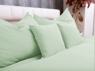 Mušelínové posteľné obliečky Nature MSN-002 Pastelovo zelené - detail 1 - Biante.sk