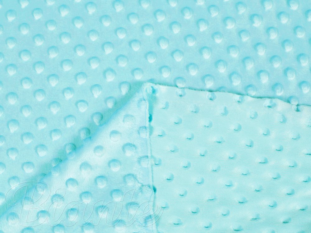 Detská látka Minky 3D bodky MKP-039 Blankytná modrá - šírka 150 cm - detail 3 - Biante.sk