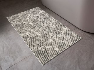 Kúpeľňová penová rohož / predložka PRO-070 Sivé riečne kamene - metráž šírka 65 cm - detail 1 - Biante.sk